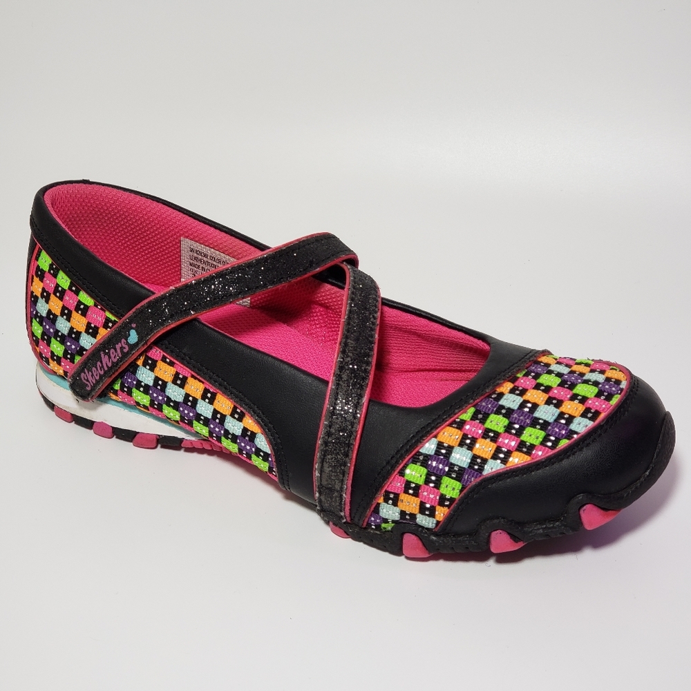 Skechers Girl's Bikers Peace Dancer Maryjane Slip-on Shoes Size 3 Multicolor
